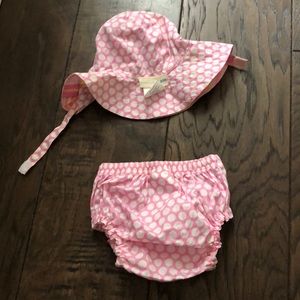 Pottery Barn Kids diaper cover and hat. NWT.